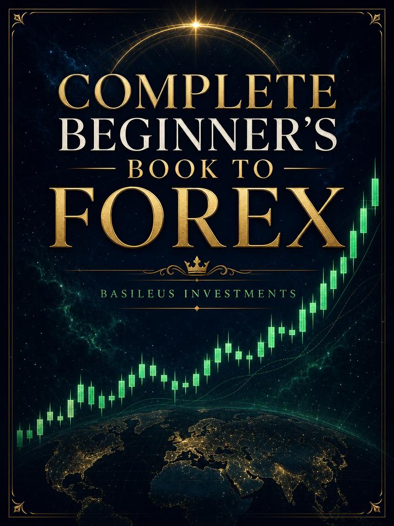 Cover of Complete Beginner's Book to Forex — free trading course book by Basileus Investments